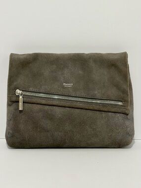 Hammitt VIP Medium Crossbody In Grey Metallic Buffed Suede/Brushed Silver